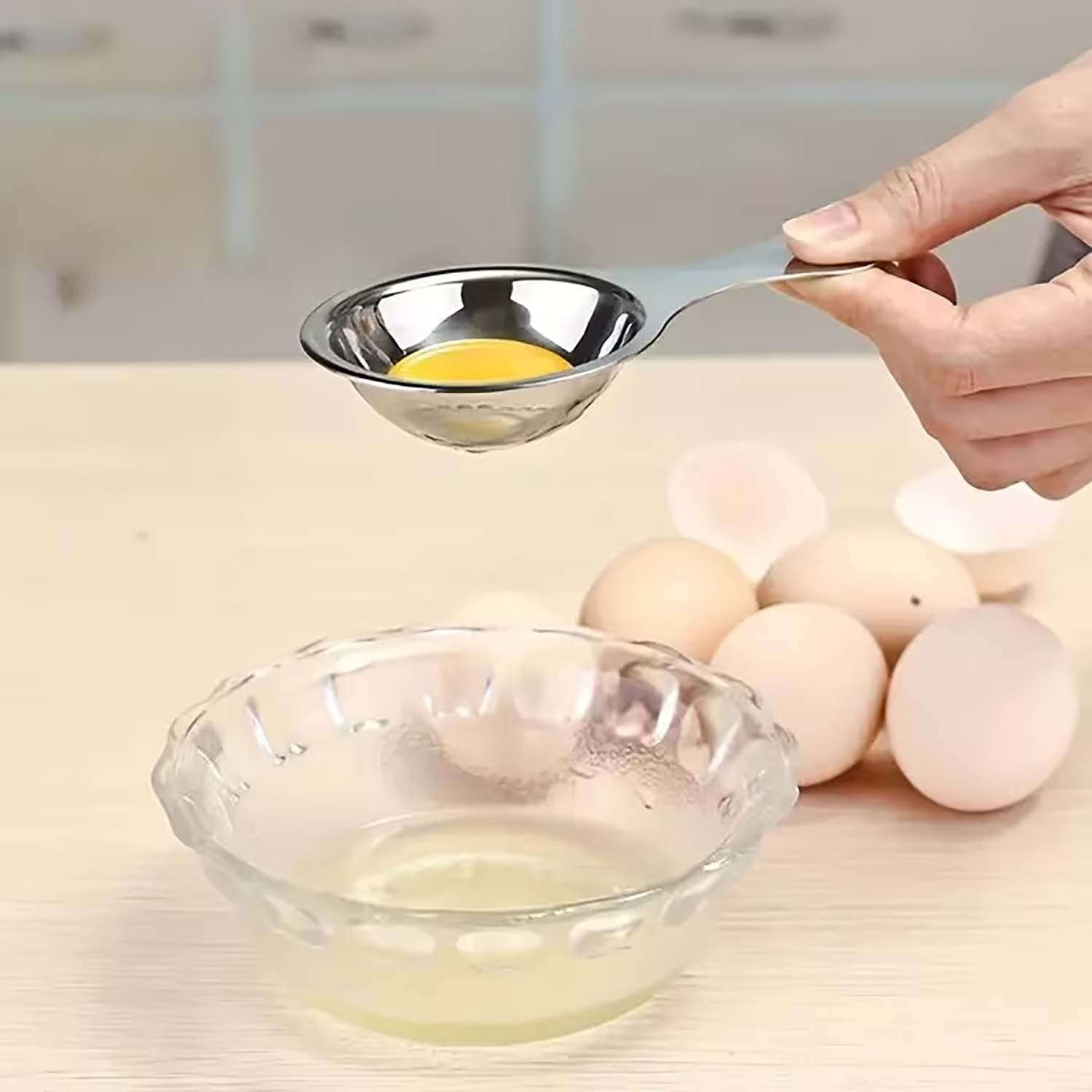 Egg Separator Tool - Séparateur d'œufs en acier inoxydable, filtre,