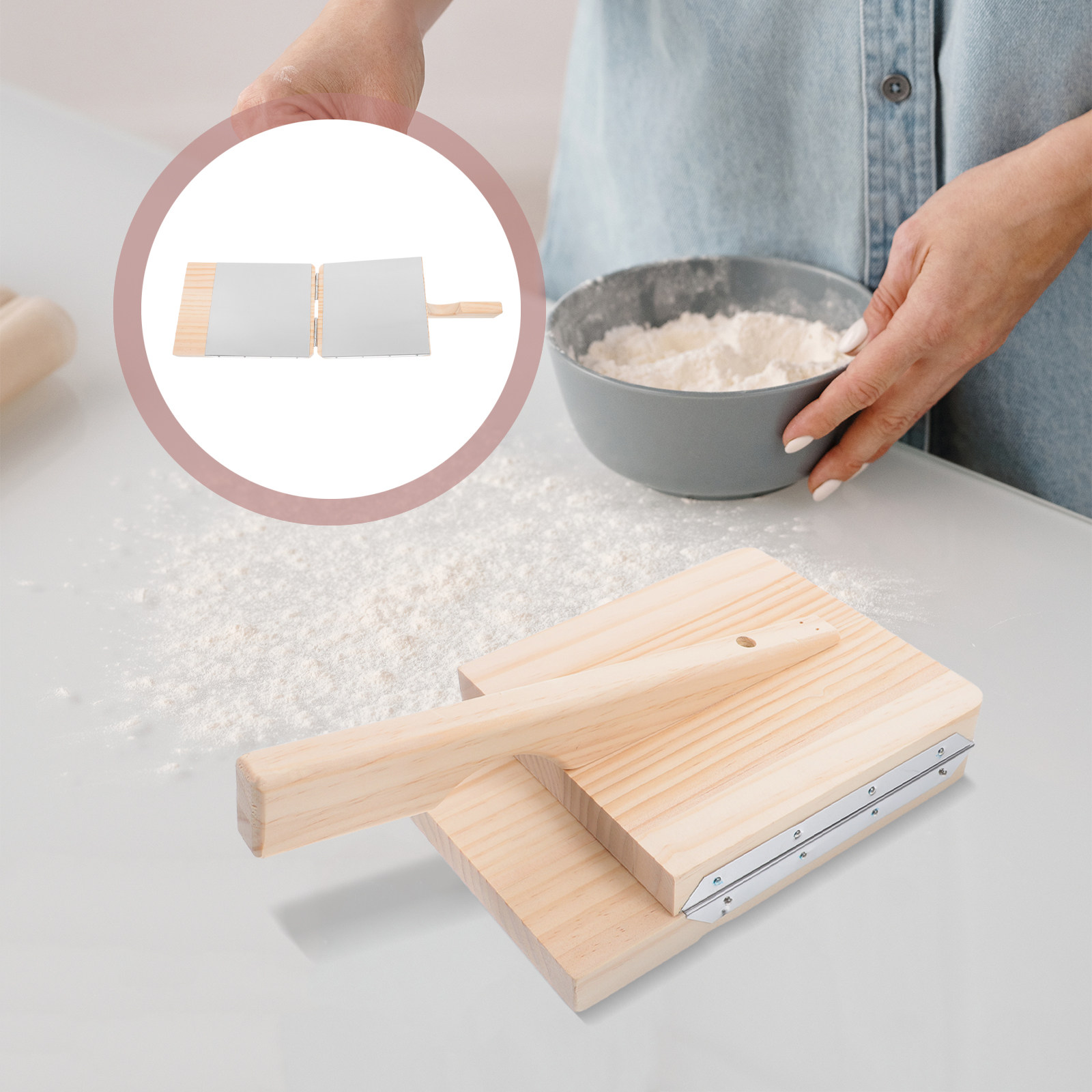 Kitchen Gadgets Dumpling Maker - Moule à raviolis en bois, presse